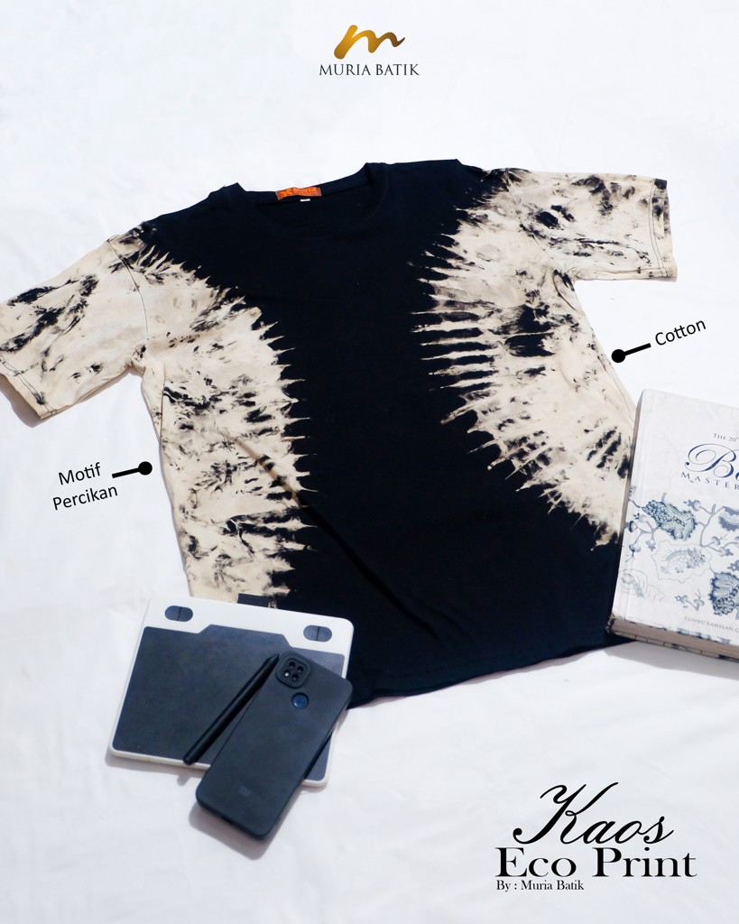 Kaos Ecoprint batik Hitam